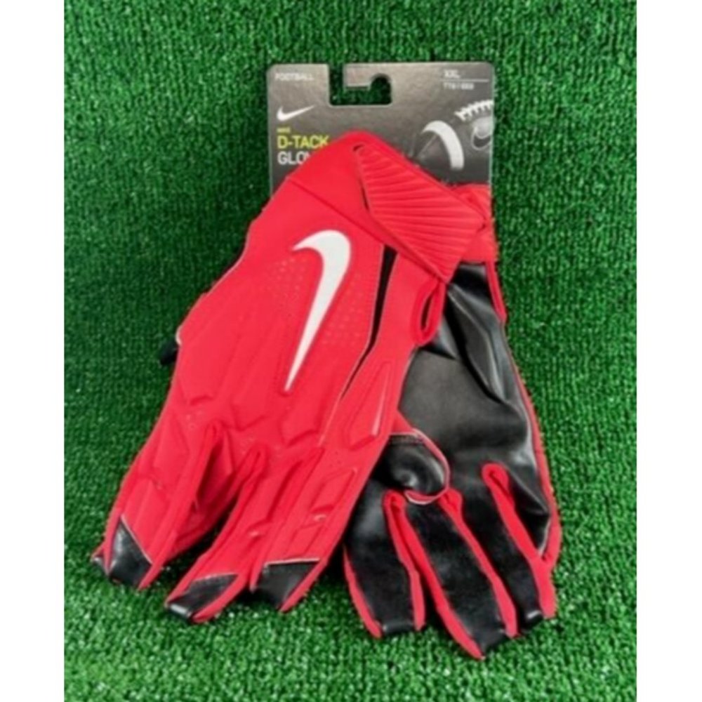 Nike D-Tack Lineman Padded Football Athletic Gloves Red NWT CK2926-636 Size 3XL